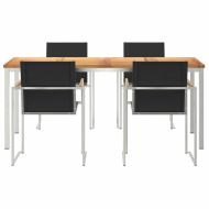 Комплект за хранене в градината 5 pcs Солидно тиково дърво