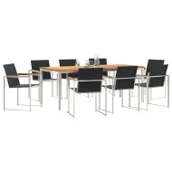 Комплект за хранене в градината 9 pcs Солидно тиково дърво