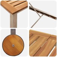 Шезлонг 2-човек 3 pcs Кафяво Солидно акациево дърво