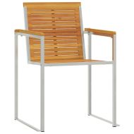 Шезлонг 3 pcs Кафяво Солидно акациево дърво