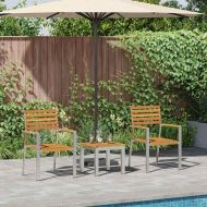 Комплект за хранене в градината 3 pcs Солидно акациево дърво