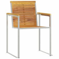 Шезлонг 3 pcs Кафяво Солидно тиково дърво