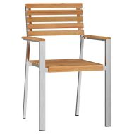 Комплект за хранене в градината 3 pcs Солидно тиково дърво