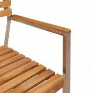 Комплект за хранене в градината 3 pcs Солидно тиково дърво