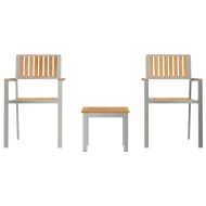 Комплект за хранене в градината 3 pcs Солидно тиково дърво