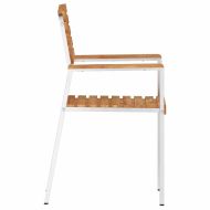 Градински стол 8 pcs Натурален маслен Солидно тиково дърво