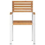 Градински стол 8 pcs Натурален маслен Солидно тиково дърво