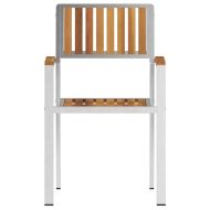 Градински стол 6 pcs Кафяво Солидно тиково дърво