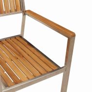 Градински стол 8 pcs Кафяво Солидно тиково дърво