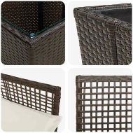 Градински бистро комплект 3 pcs Кафяво полиратан