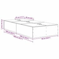 Легло с място за съхранение Циментено сиво 90 x 200 cm