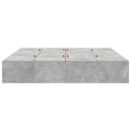 Легло с място за съхранение Циментено сиво 200 x 200 cm