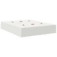 Легло с място за съхранение Бяло 150 x 200 cm Инженерно дърво