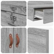 Легло с място за съхранение Сив Сонома 180 cm Инженерно дърво