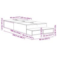 Легло с място за съхранение Бяло 90 cm Инженерно дърво