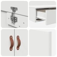 Легло с място за съхранение Бяло 90 cm Инженерно дърво