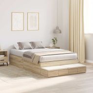 Легло с място за съхранение Сонома дъб 120 cm Инженерно дърво