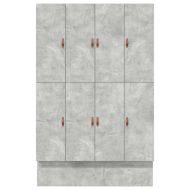 Легло с място за съхранение с чекмедже Циментено сиво 140 cm