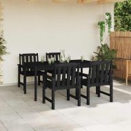 Градински стол 4 pcs Черно 65.5 x 59 x 88 см Полиетилен