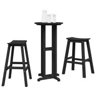 Комплект бар за градина 3 pcs Черно HDPE