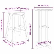Комплект бар за градина 3 pcs Черно HDPE