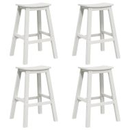 Комплект бар за градина 4 pcs Бяло HDPE