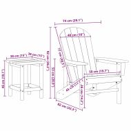 Градински стол 3 pcs Нейви Полиетилен