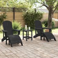 Градински стол 2 pcs Черно 83 x 74 x 92 см Полиетилен