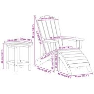 Градински стол 3 pcs Черно Полиетилен