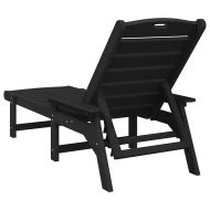 Шезлонг 2 pcs Черно 195,5 x 53 x 98,5 см Полиетилен