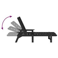 Шезлонг 2 pcs Черно 195,5 x 53 x 98,5 см Полиетилен