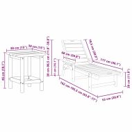 Шезлонг 3 pcs Черно Полиетилен