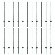 Стълб за ограда. 22 pcs Зелен 140 cm Стомана