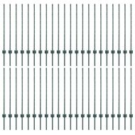 Стълб за ограда. 44 pcs Зелен 140 cm Стомана