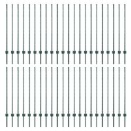 Стълб за ограда. 44 pcs Зелен 160 cm Стомана