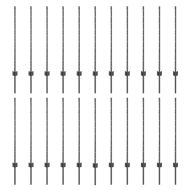 Стълб за ограда. 22 pcs Сив 140 cm Стомана