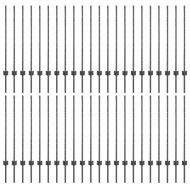 Стълб за ограда. 44 pcs Сив 140 cm Стомана