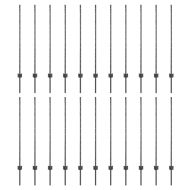 Стълб за ограда. 22 pcs Сив 160 cm Стомана