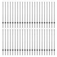 Стълб за ограда. 44 pcs Сив 160 cm Стомана