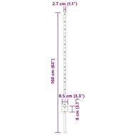 Стълб за ограда. 44 pcs Сив 160 cm Стомана