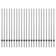 Стълб за ограда. 22 pcs Сив 180 cm Стомана