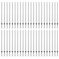 Стълб за ограда. 44 pcs Сив 180 cm Стомана