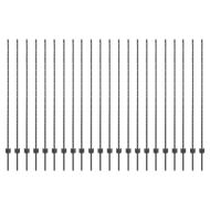 Стълб за ограда. 22 pcs Сив 200 cm Стомана