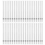 Стълб за ограда. 44 pcs Сив 200 cm Стомана