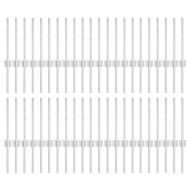 Стълб за ограда. 44 pcs Сребрист 80 cm Стомана