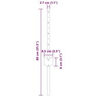 Стълб за ограда. 44 pcs Сребрист 80 cm Стомана