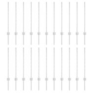 Стълб за ограда. 22 pcs Сребрист 120 cm Стомана