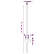 Стълб за ограда. 44 pcs Сребрист 120 cm Стомана