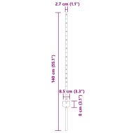 Стълб за ограда. 44 pcs Сребрист 140 cm Стомана