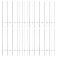 Стълб за ограда. 44 pcs Сребрист 160 cm Стомана